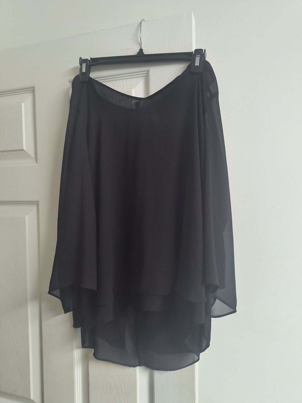 Jennifer Lopez Black Layered Chiffon Top